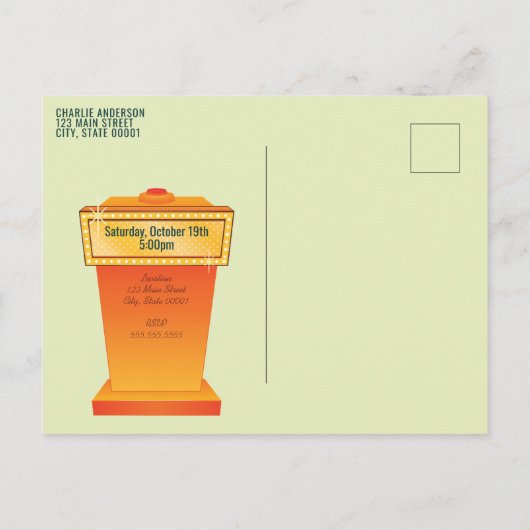 ゲームショーナイトパーティー招待状 インビテーションポストカード (裏面)