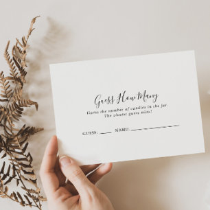 ゲームシンプルカードの数を推測するミニマリスト 名刺