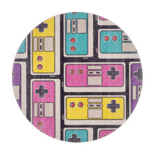 ゲームジョイスティックカラフルヴィンテージ壁紙 カッティングボード
