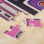 ゲームジョイスティックカラフルヴィンテージ壁紙 ジグソーパズル (側面)