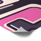 ゲームジョイスティックカラフルヴィンテージ壁紙 ポスター (角)