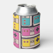 ゲームジョイスティックカラフルヴィンテージ壁紙 缶クーラー (缶正面)