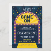 ゲームスタートアーケード誕生日パーティー 招待状 (正面)