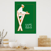 ゲームセットと試合、レトロテニス審判 ポスター (キッチン)