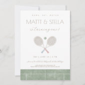 ゲームセットマッチテニスツインファースト誕生日招待状 サンキューカード (正面)