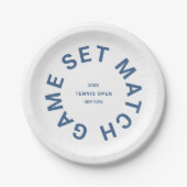 ゲームセットマッチブルーテニスのトーナメントクレスト ペーパープレート (正面)