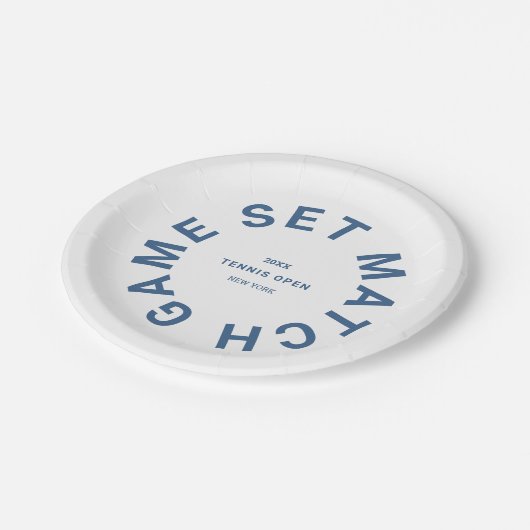 ゲームセットマッチブルーテニスのトーナメントクレスト ペーパープレート (アングル)