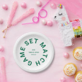 ゲームセットマッチ緑のテニスのトーナメントクレスト ペーパープレート (パーティー)