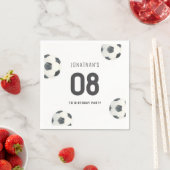 ゲームタイムサッカーフットボール少年誕生日 スタンダードカクテルナプキン (インサイチュ)