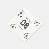 ゲームタイムサッカーフットボール少年誕生日 スタンダードカクテルナプキン (角)