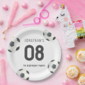 ゲームタイムサッカーフットボール少年誕生日 ペーパープレート (パーティー)