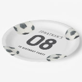 ゲームタイムサッカーフットボール少年誕生日 ペーパープレート (アングル)