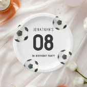 ゲームタイムサッカーフットボール少年誕生日 ペーパープレート
