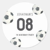 ゲームタイムサッカーフットボール少年誕生日 ラウンドシール (正面)