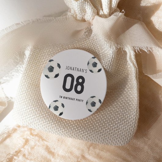 ゲームタイムサッカーフットボール少年誕生日 ラウンドシール