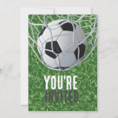 ゲームタイムサッカーボールスポーツ誕生日 招待状 (裏面)