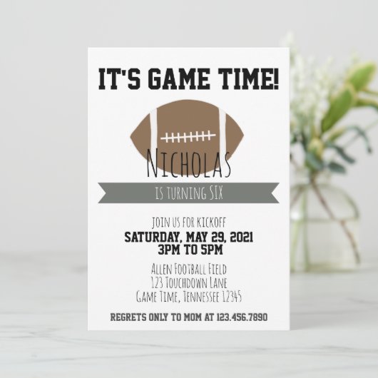 ゲームタイムサッカー誕生日招待状 招待状 (スタンド正面)