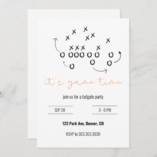 ゲームタイムテールゲートパーティの招待状 招待状 (正面/裏面)