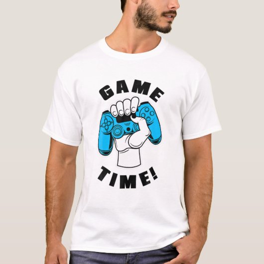 ゲームタイムビデオゲームプレーヤーゲーマーコンソールP Tシャツ (正面)