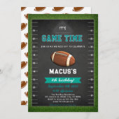 ゲームタイムフットボール誕生日パーティーだ 招待状 (正面/裏面)