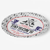 ゲームタイムホッケーの最初の誕生日パーティー ペーパープレート (アングル)