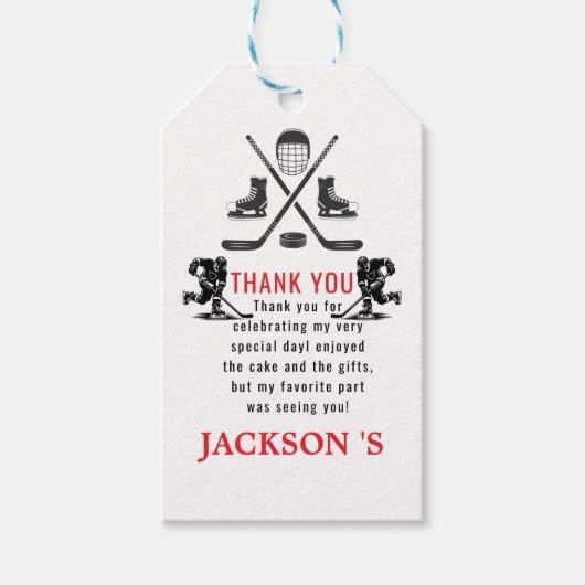 ゲームタイムホッケーの1回目の誕生日 ギフトタグ (正面)