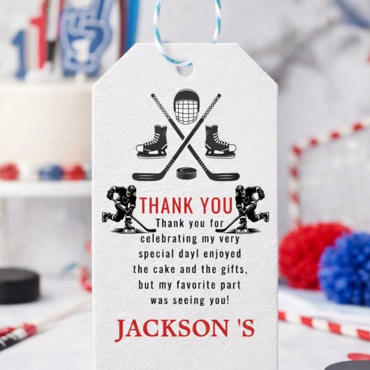 ゲームタイムホッケーの1回目の誕生日 ギフトタグ