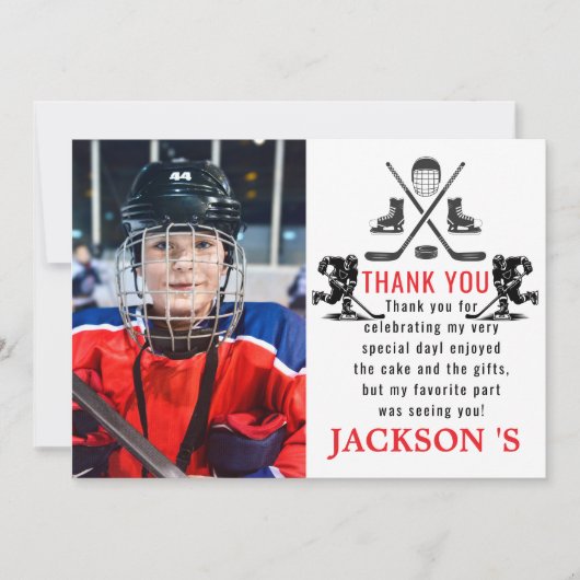 ゲームタイムホッケーの1回目の誕生日 サンキューカード (正面)