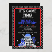 ゲームタイムホッケー誕生日 招待状 (正面/裏面)