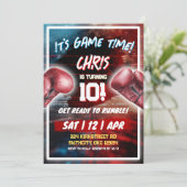 ゲームタイムボクシングテーマ誕生日パーティー 招待状 (スタンド正面)