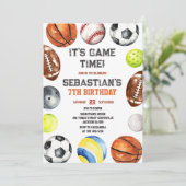 ゲームタイム サッカー 子供の誕生日招待状 招待状 (スタンド正面)