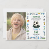 ゲームタイム サッカー 1歳の誕生日 サンキューカード (正面)