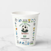 ゲームタイム サッカー 1歳の誕生日 - ファンキッズ 紙コップ (正面)