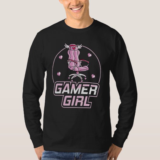 ゲームチェアビデオゲーマーガール Tシャツ (正面)