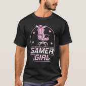 ゲームチェアビデオゲーマーガール Tシャツ (正面)