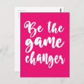 ゲームチェンジャやる気を起こさせる引用文ホットピンク ポストカード (正面/裏面)