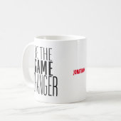 ゲームチェンジャーのやる気を起こさせる引用文名 コーヒーマグカップ (正面左)