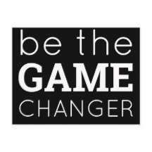 ゲームチェンジャーやる気を起こさせるホワイトタイポグラフィ