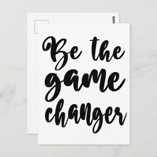 ゲームチェンジャー奨励引用文白黒 ポストカード (正面/裏面)