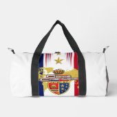 "ゲームチェンジャー"赤、白、青、金ゴールド星小 ダッフルバッグ (正面)