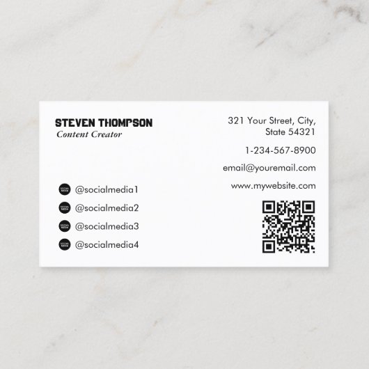 ゲームテスターゲーマーコンテンツ作成者フルフォトホワイト 名刺 (裏面)