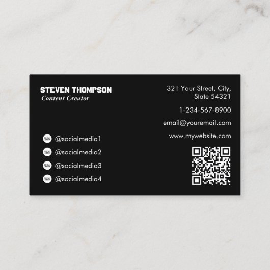 ゲームテスターゲーマーコンテンツ作成者フルフォト 名刺 (裏面)