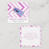 ゲームテスター開発者レトロコントローラガジェットかわいい スクエア名刺 (正面/裏面)