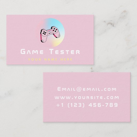 ゲームテスタ開発者ホログラフィックコントローガーリーラ 名刺 (正面/裏面)