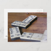 ゲームテーブルドミノドミノウッドオールドヴィンテージ遊 ポストカード (正面/裏面)