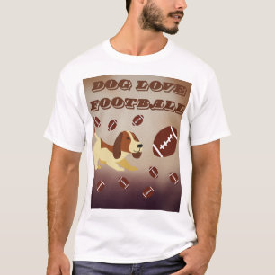 ゲームデイおもしろい犬メンズサッカーパピー Tシャツ