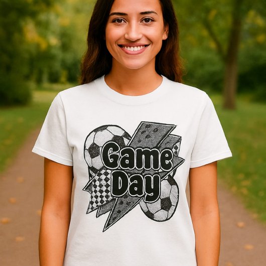 ゲームデイサッカーシャツ – ヒョウ稲妻&ボール Tシャツ