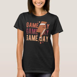 ゲームデイサッカーシーズンレトロチームスポーツ大人 Tシャツ