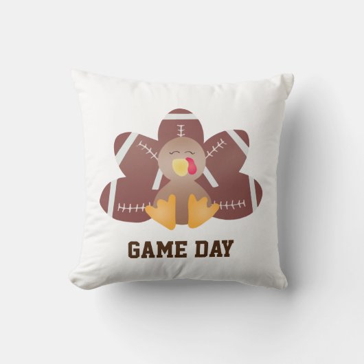 ゲームデイサッカートルコ羽ブラウン クッション (正面)