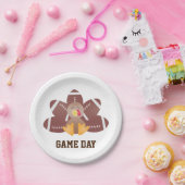 ゲームデイサッカートルコ羽ブラウン ペーパープレート (パーティー)